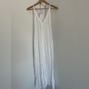 Meo Meli Elegant White Linen Maxi Dress